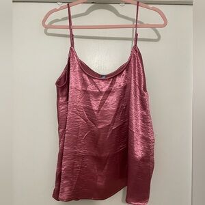 Pink silky tank top